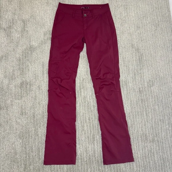Prana Zion Halle Pant Tall Inseam, Cranberry, Size 4 Long (28 x 34) - Picture 11 of 16
